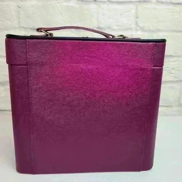 burgundy/ purple makeup storage box with a mirror - Picture 6 of 16